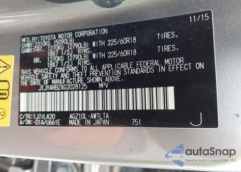 2016 Lexus Nx 200T from USA, damaged, VIN JTJYARBZXG2028125